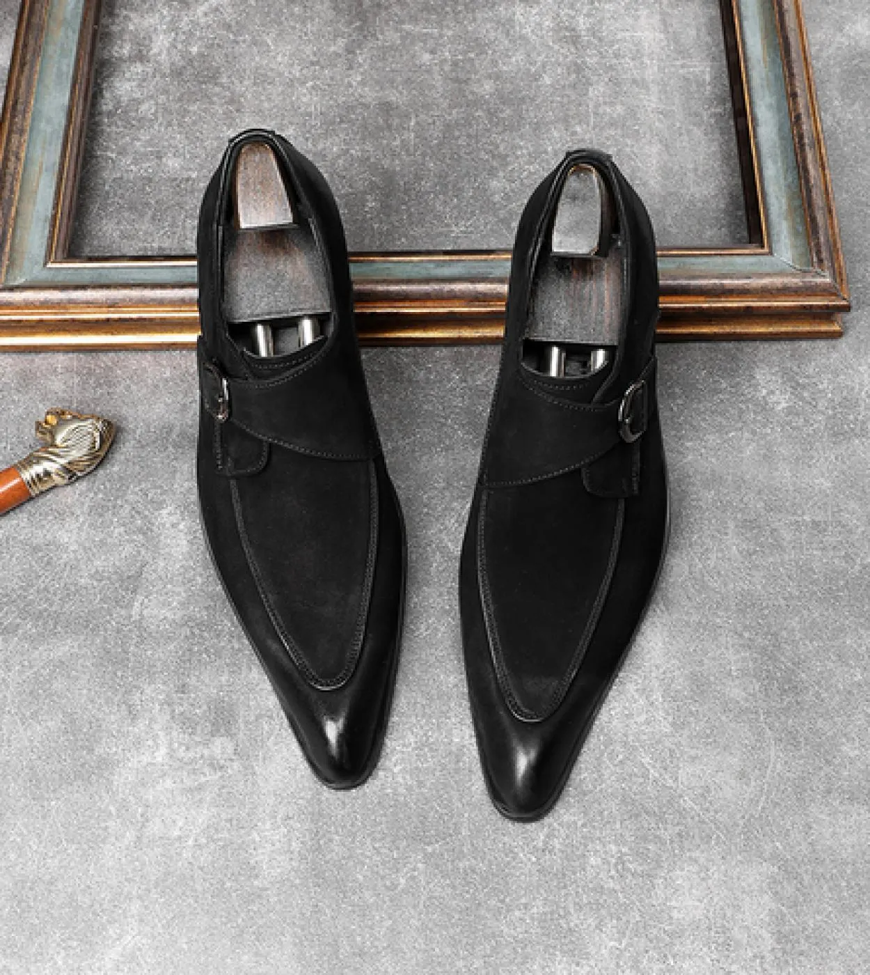 Scarpe di lusso in pelle scamosciata Uomo Mocassini sociali in pelle di vacchetta Uomo di lusso in pelle scamosciata