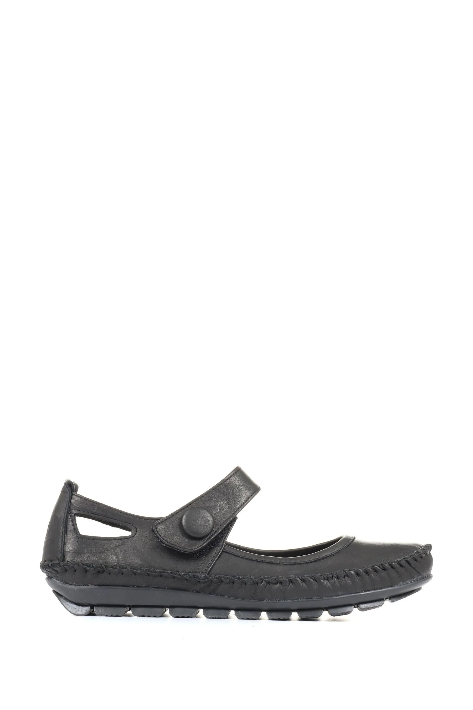 Scarpe Mary Jane con chiusura a strappo in pelle    