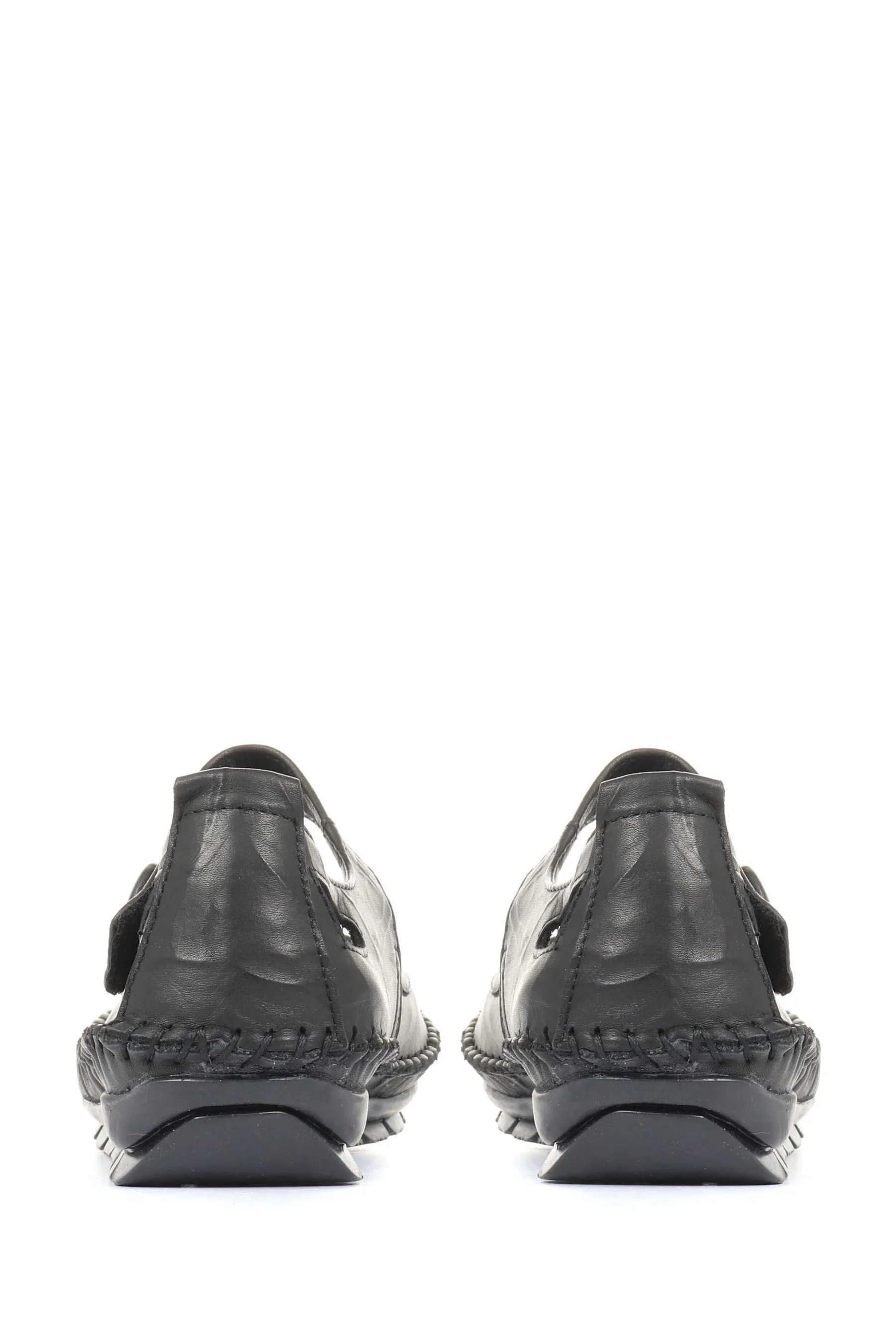 Scarpe Mary Jane con chiusura a strappo in pelle    