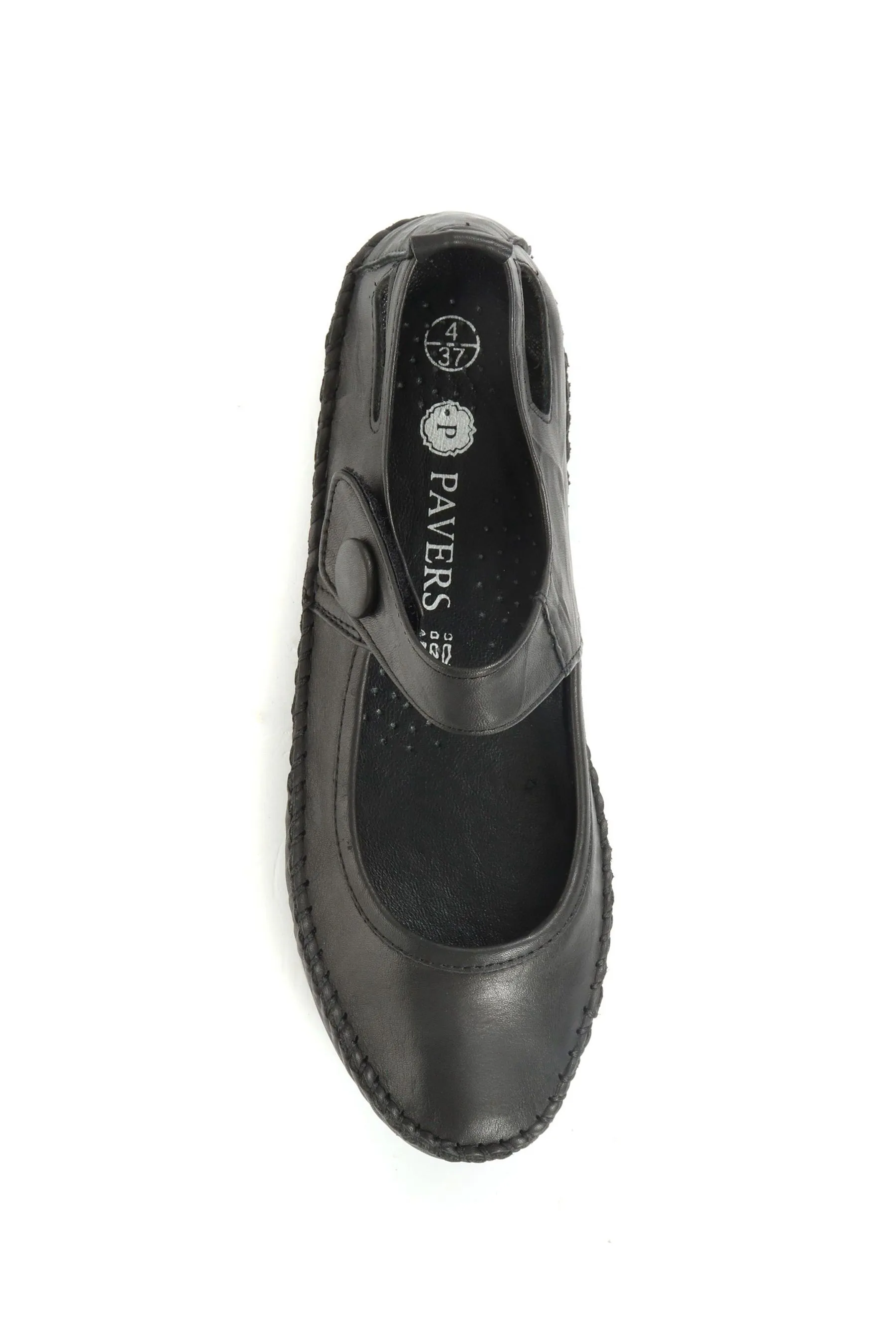 Scarpe Mary Jane con chiusura a strappo in pelle    
