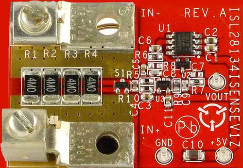 Scheda di valutazione Sensore di corrente Bidirectional, Low-Side, Precision Current Sense Op Amp ISL28134