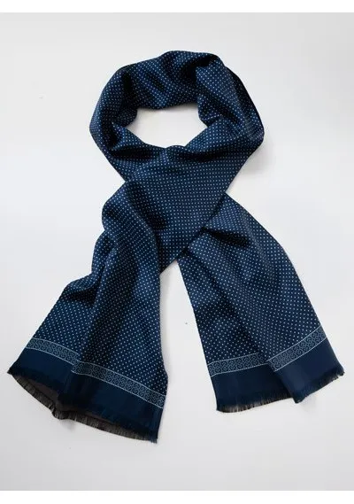 Sciarpa Doubleface a pois blu navy