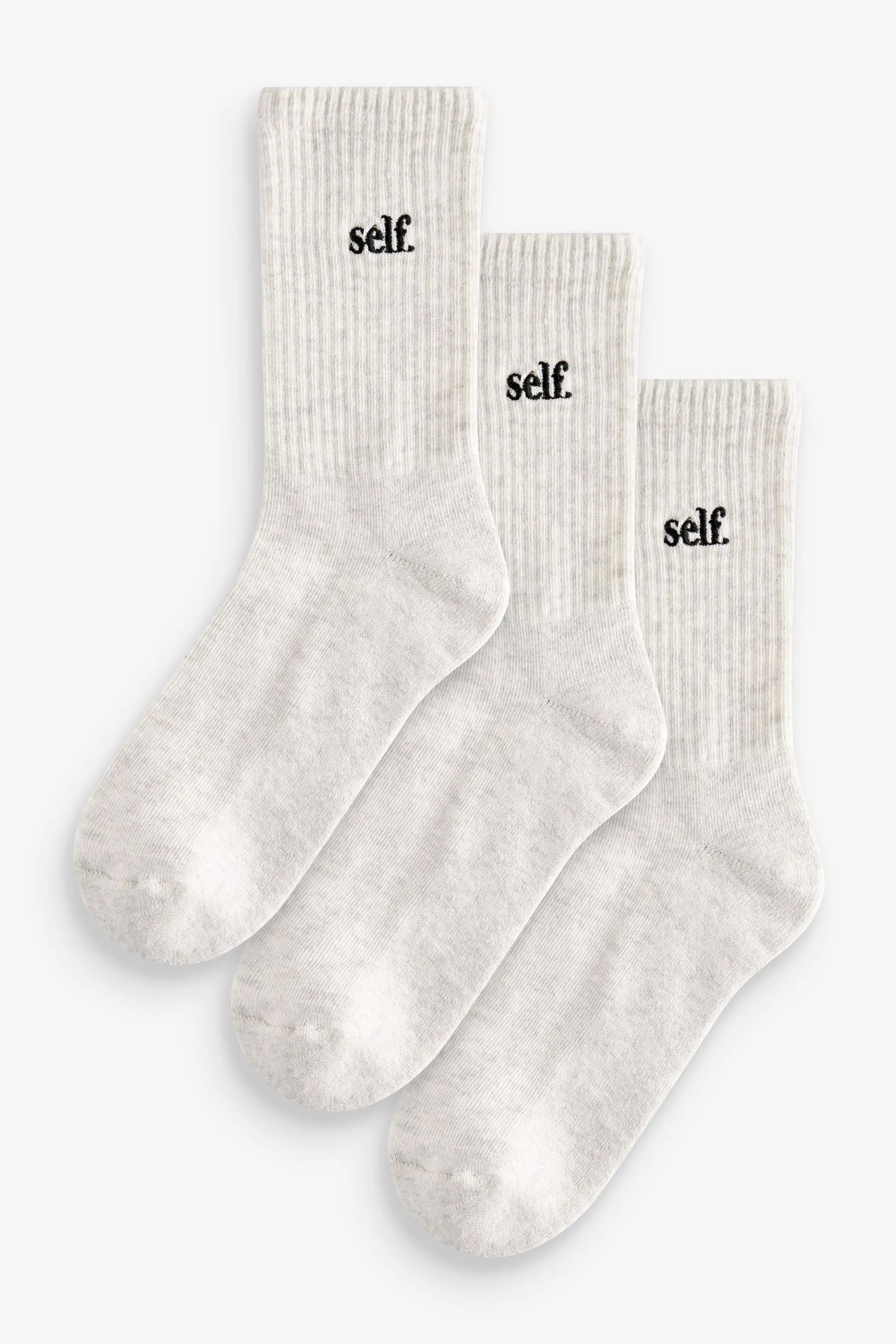 self. Cushion Sole Lounge Ankle Socks 3 Pack    
