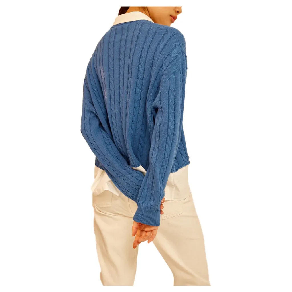 SEMICOUTURE maglia cotone trecce con inserti popeline bianco Y4SB13 MIKAELA MADE IN ITALY