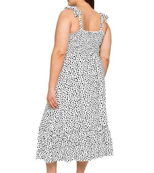 sheego by Joe Brown abito da donna sostenibile estivo taglie grandi con pois 29143843 bianco/nero