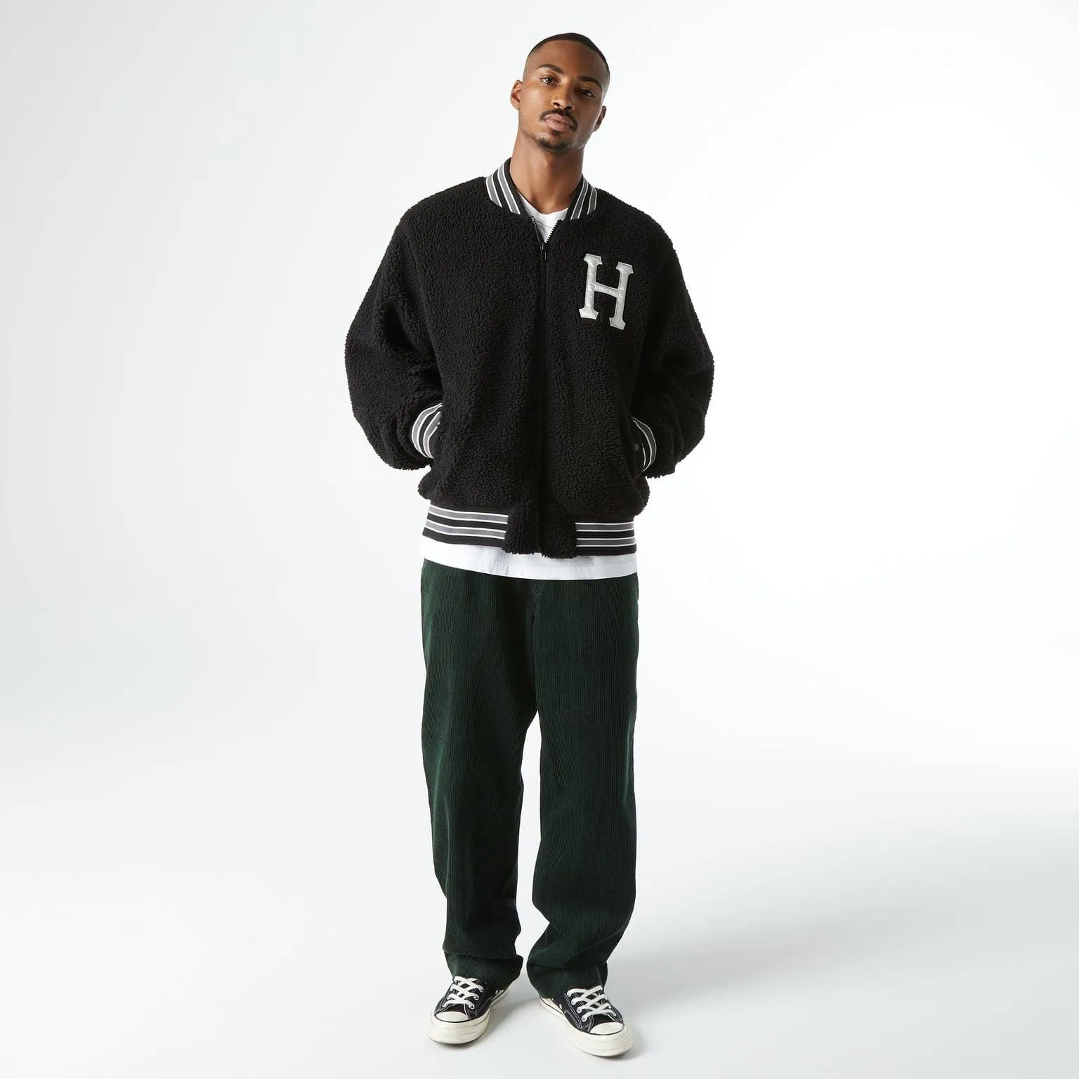 SHERPA VARSITY JACKET - BLACK