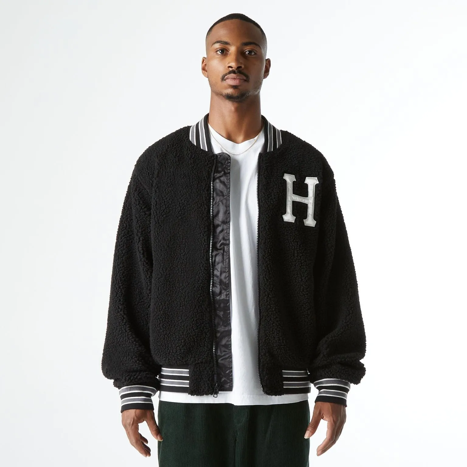 SHERPA VARSITY JACKET - BLACK