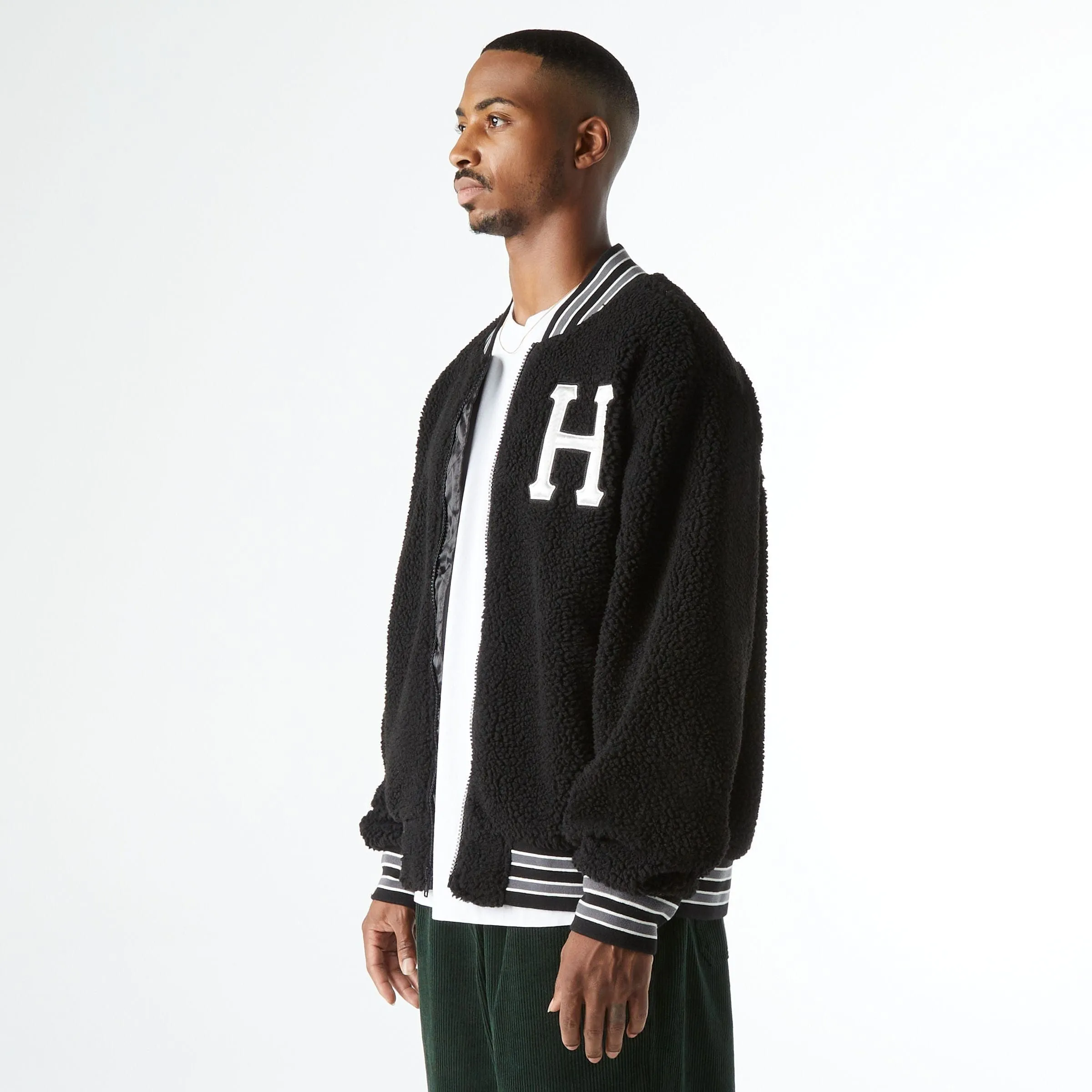 SHERPA VARSITY JACKET - BLACK