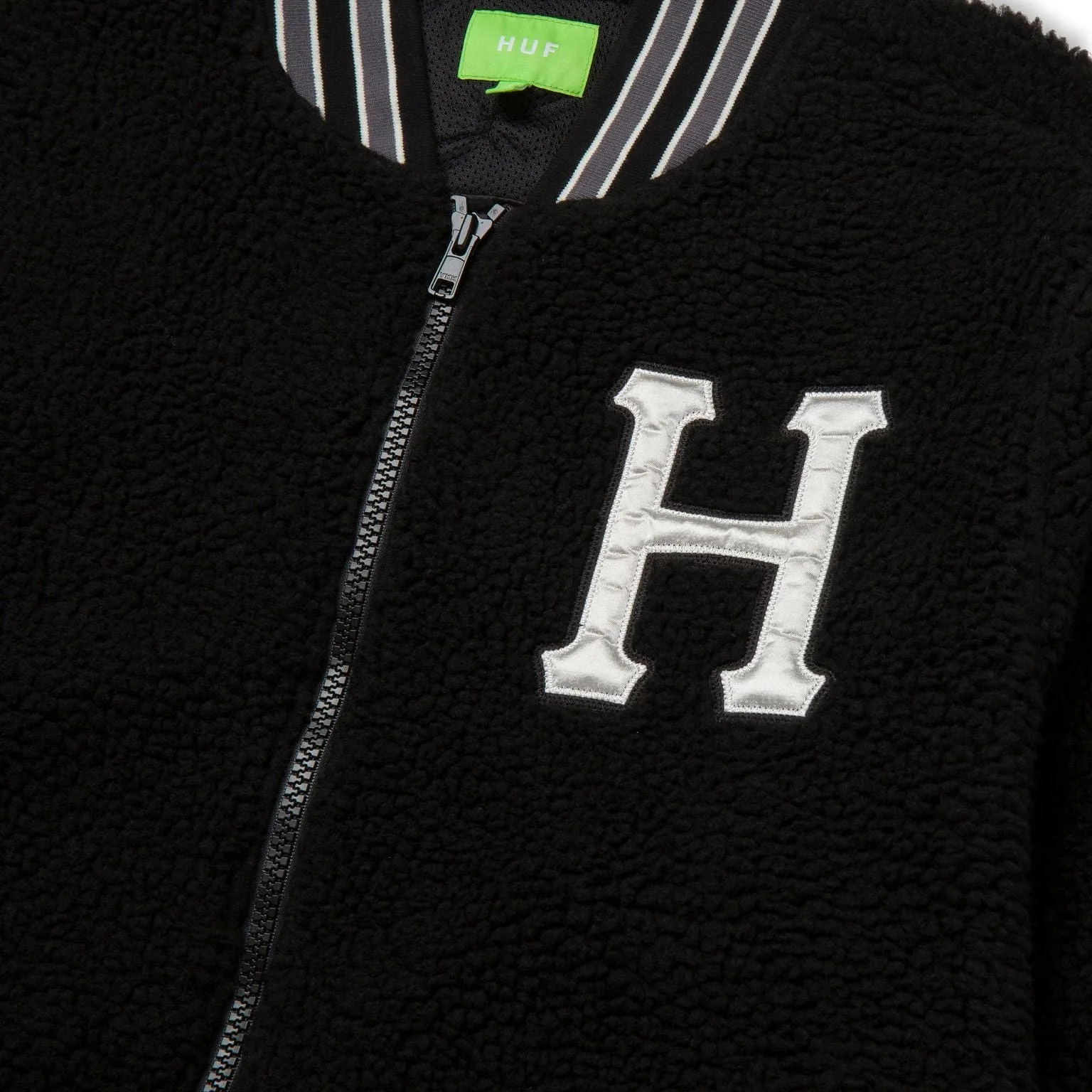 SHERPA VARSITY JACKET - BLACK