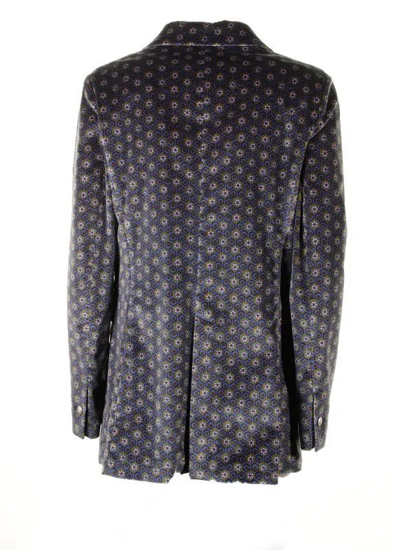 Single-breasted jacket with geometric pattern