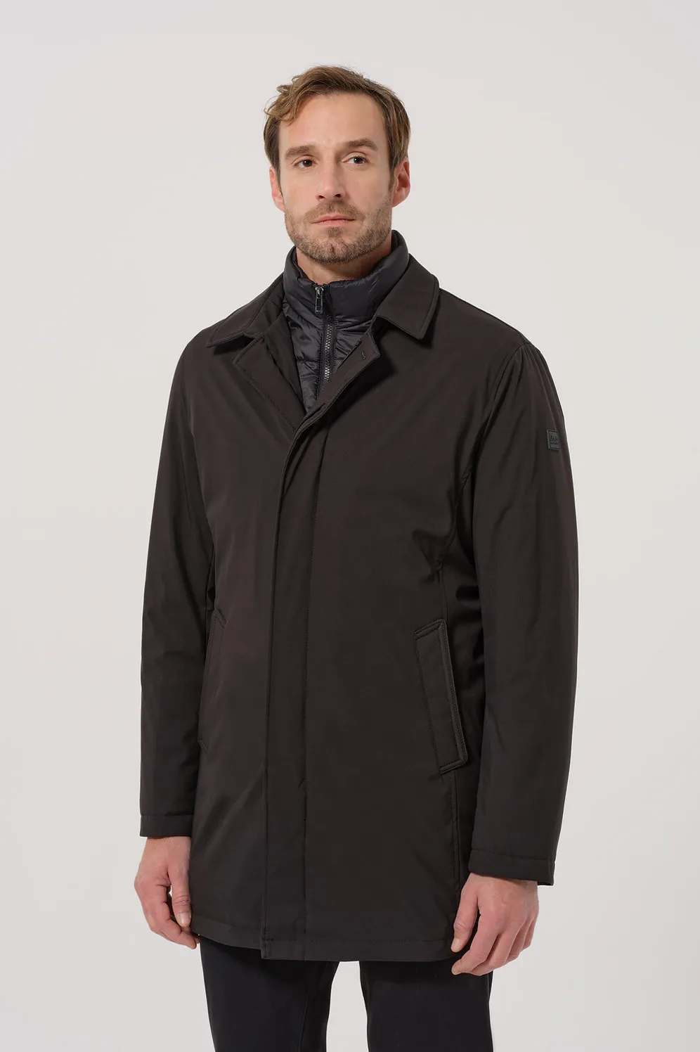 Soprabito in Twill Nero con Pettorina Staccabile