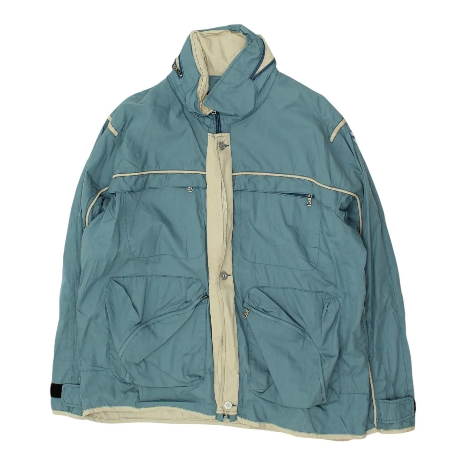 Soviet Mens Blue Rain Jacket | Vintage Tracksuit Top Surf Sportswear VTG