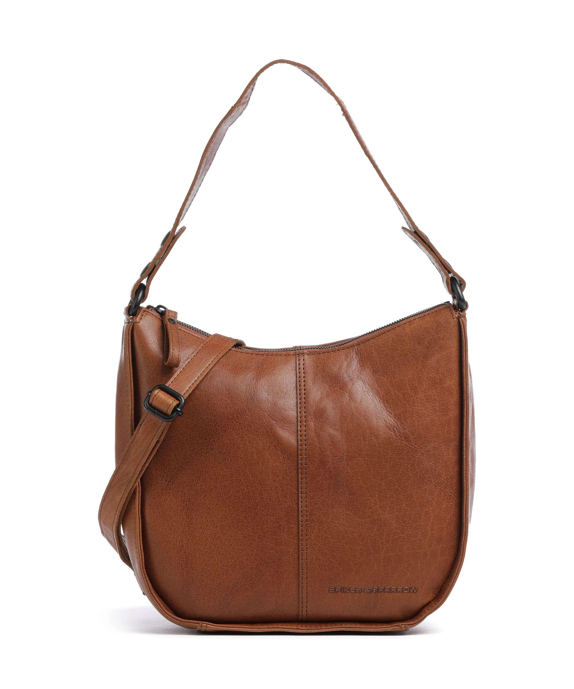  Spikes & Sparrow Bronco Colleen Borsa a spalla pelle granulata marrone  