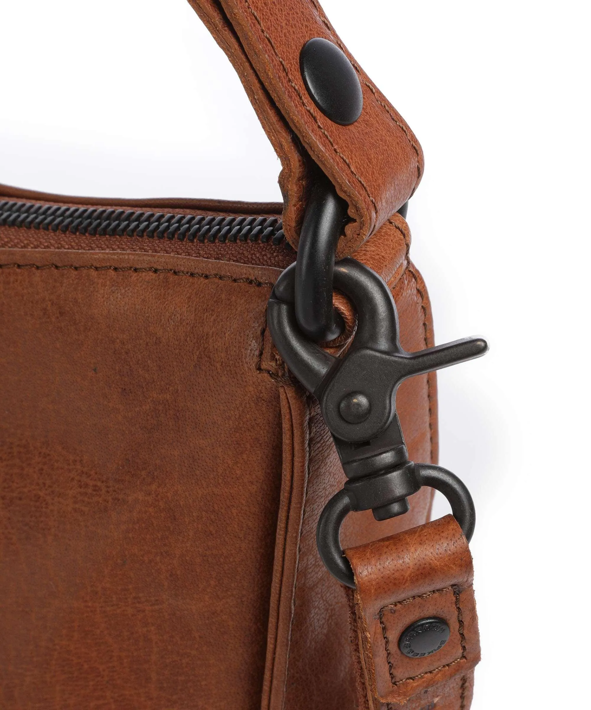  Spikes & Sparrow Bronco Colleen Borsa a spalla pelle granulata marrone  