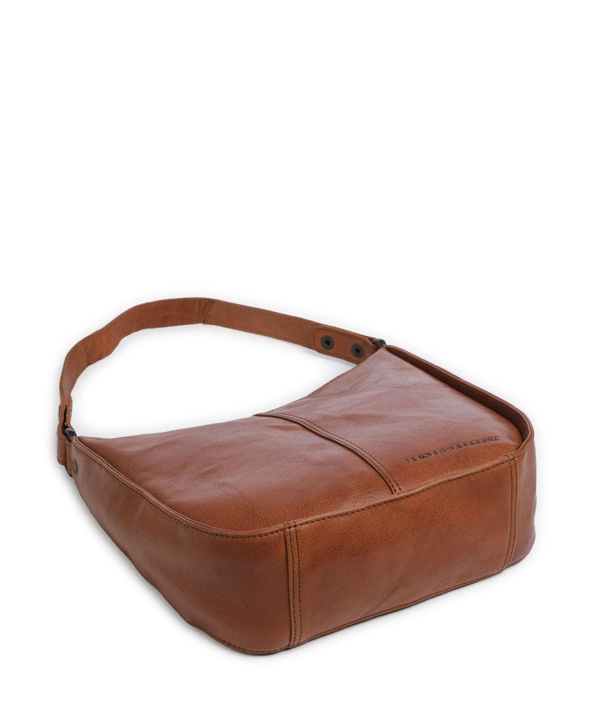  Spikes & Sparrow Bronco Colleen Borsa a spalla pelle granulata marrone  