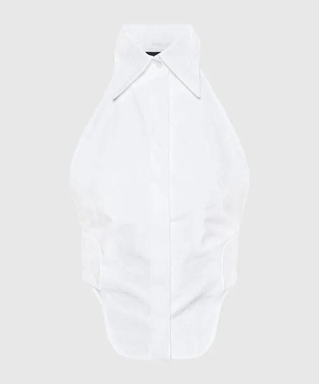 SSHEENA CARINO top bianco con effetto mietitore 24SSCUTETS24003