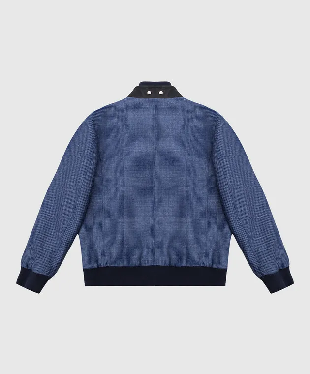 Stefano Ricci Bomber da bambino in lana e cashmere blu YUJ7200040HCQUAD