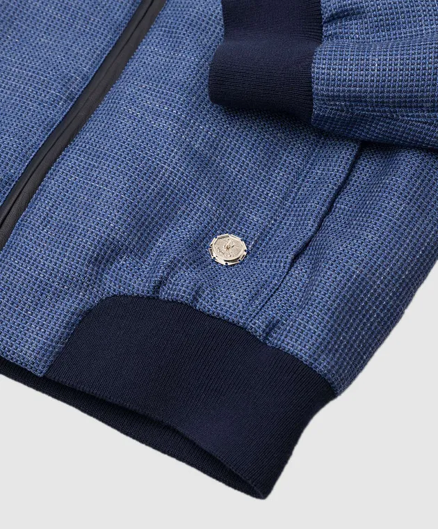 Stefano Ricci Bomber da bambino in lana e cashmere blu YUJ7200040HCQUAD