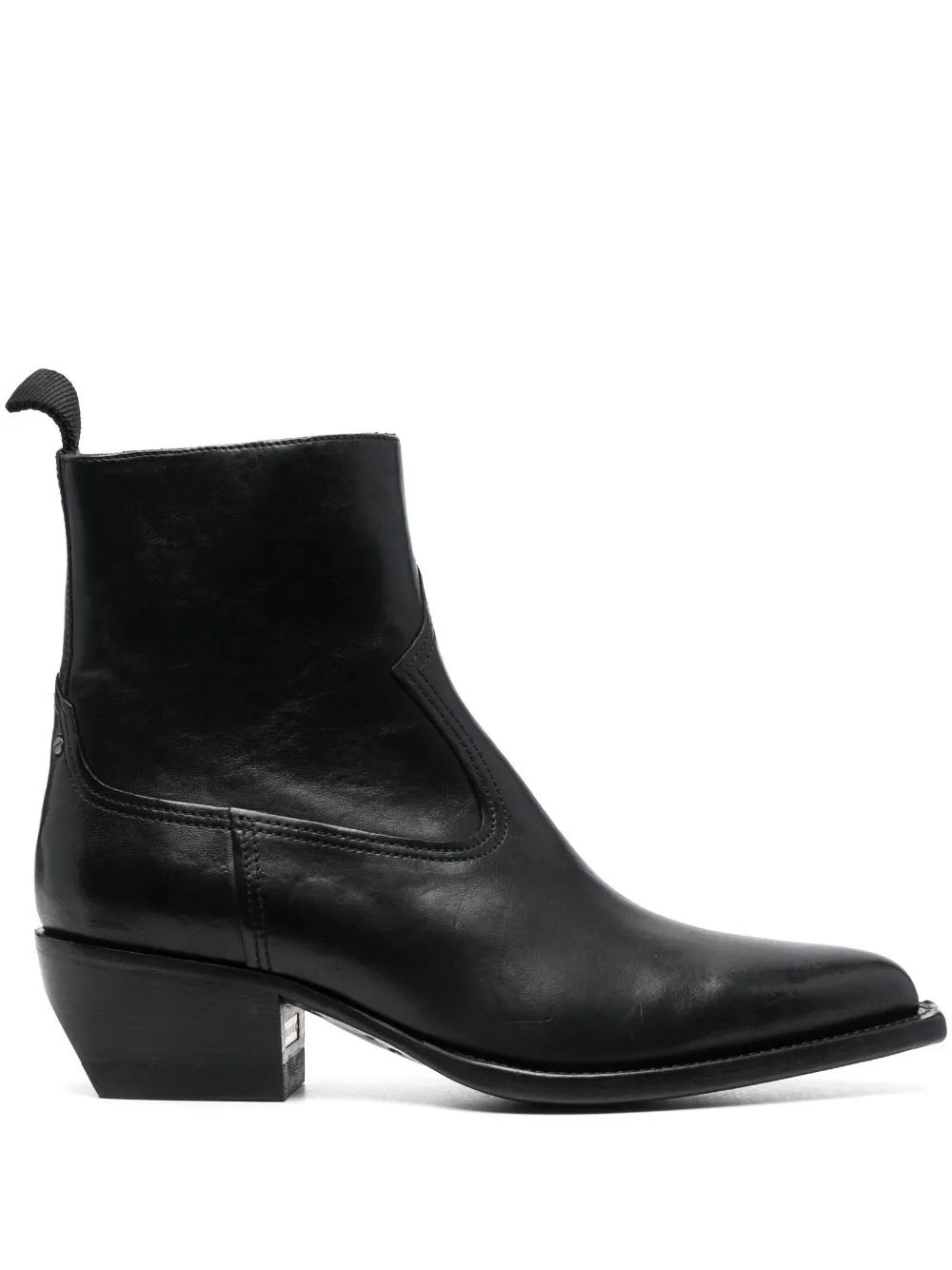 Stivaletti a punta 50mm in nero - donna