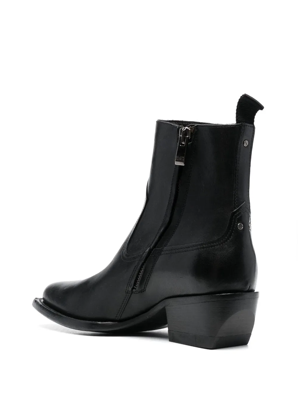 Stivaletti a punta 50mm in nero - donna