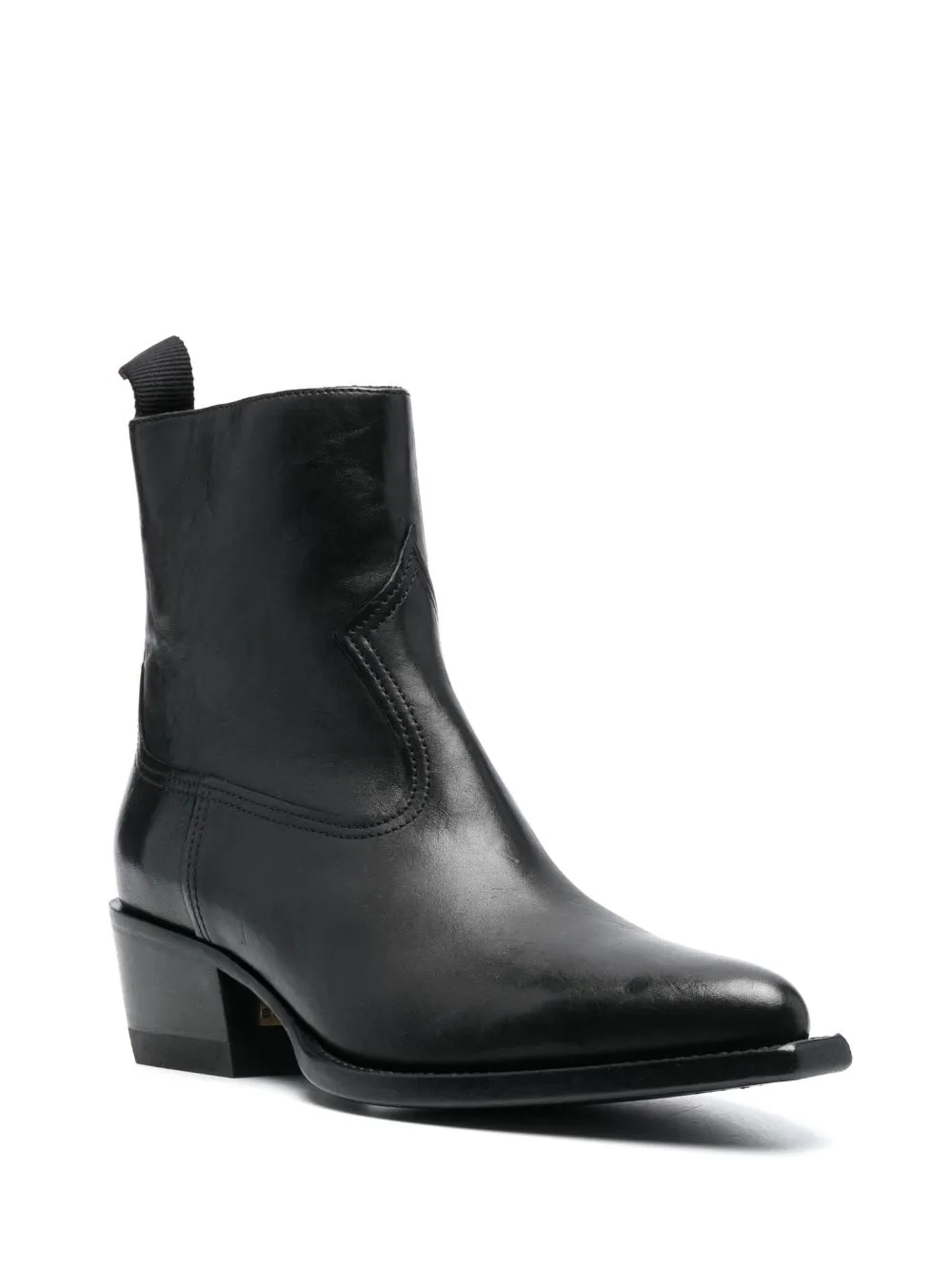 Stivaletti a punta 50mm in nero - donna