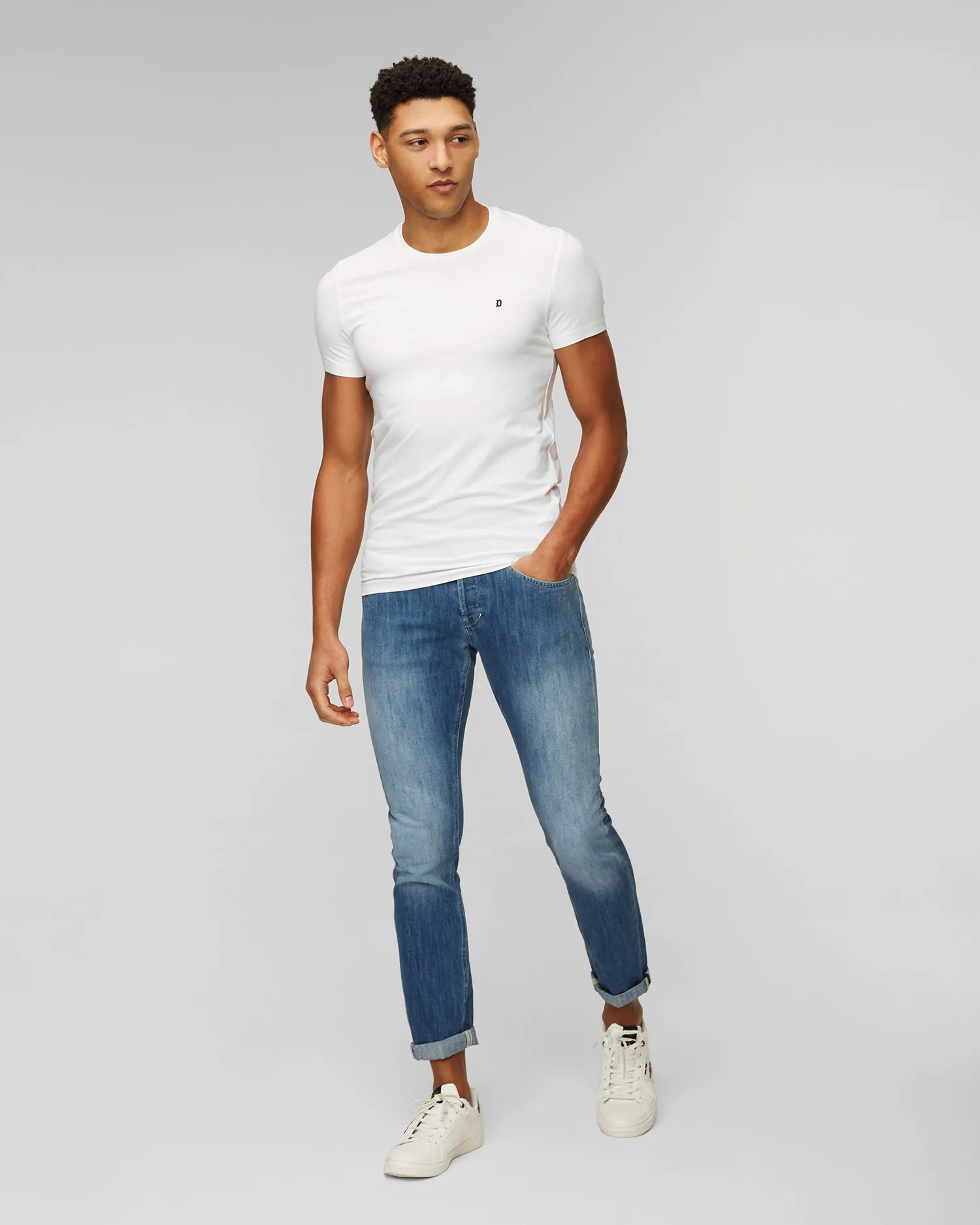 T-shirt bianca da uomo Dondup US221JS0125UZL4-o