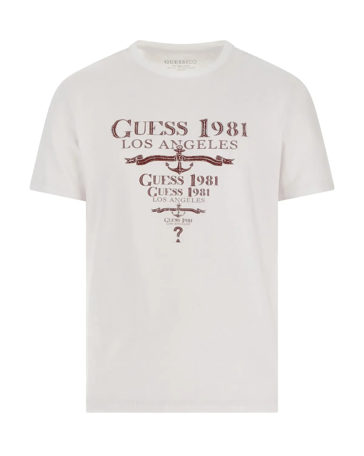 T-shirt bianca mezza manica in cotone stretch con scritte logo ricamate