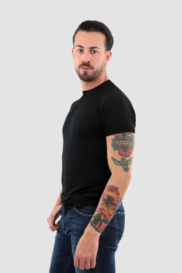 T-SHIRT DI LINO ADAM NERA 