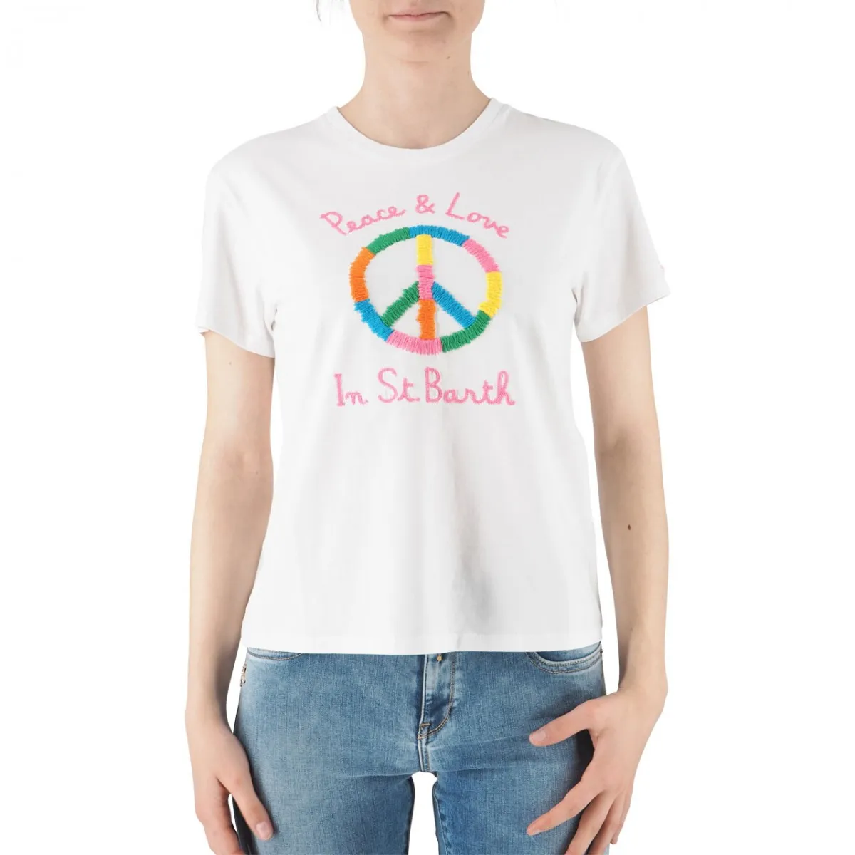 T-Shirt Emilie Con Ricamo Peace Love