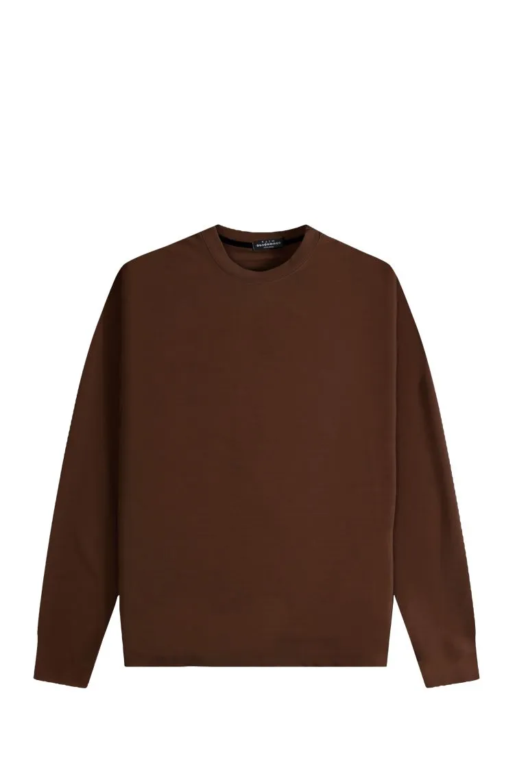T-SHIRT UOMO BLACK RAGS MANICA LUNGA ML BOND MARRONE