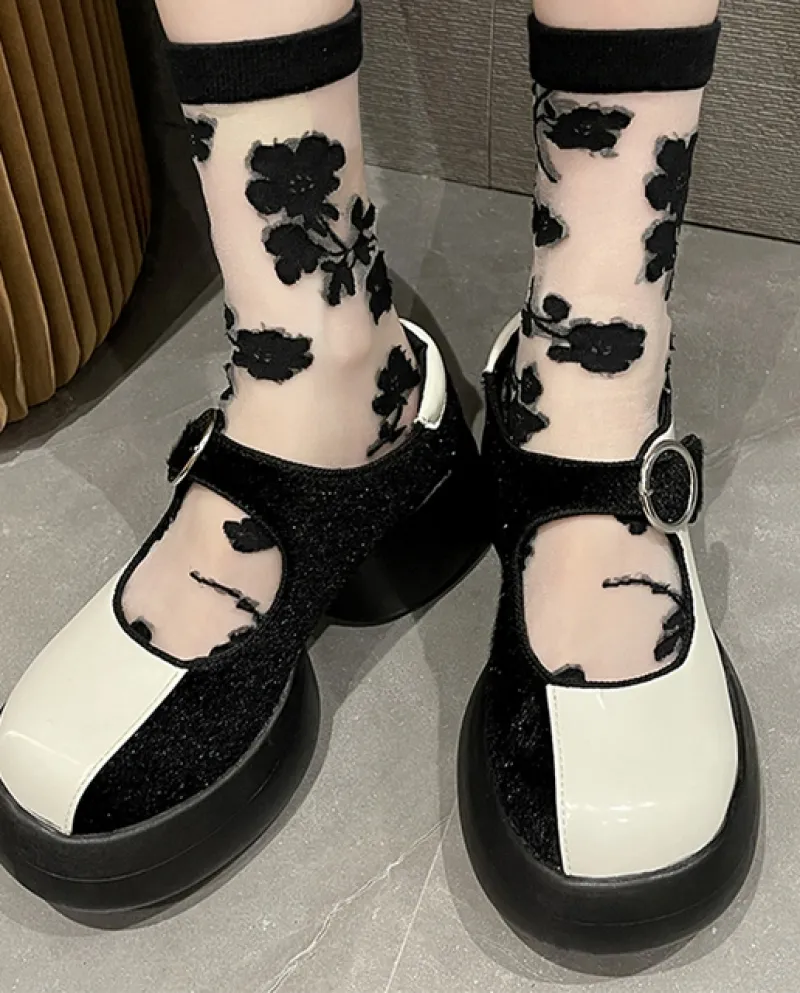 Tacchi alti Chunky Delle Donne Della Piattaforma Lolita Mocassini Scarpe Vestito di Moda Mary Janes Partito Scarpe Casual Nuovo