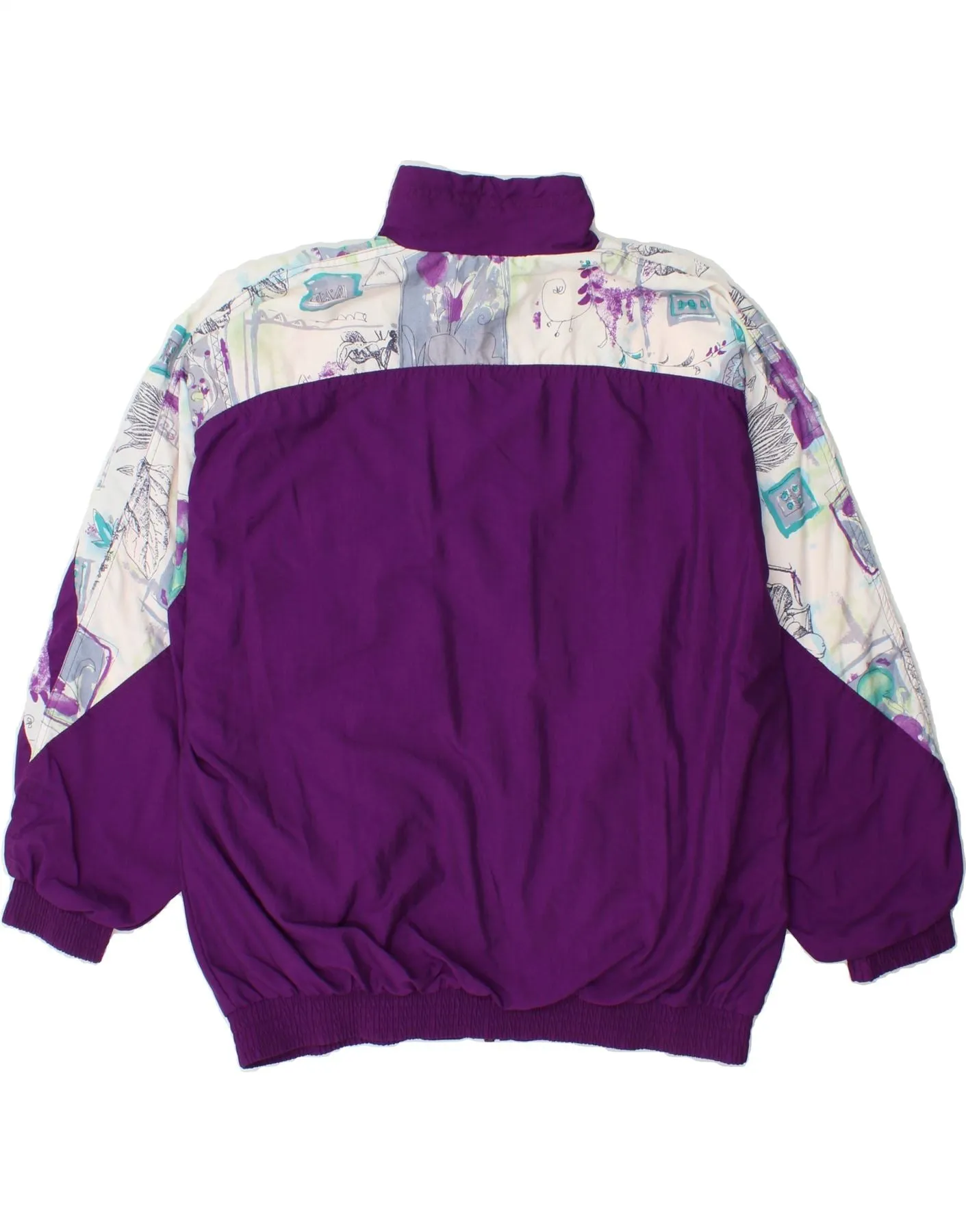 TACTEL Mens Tracksuit Top Jacket Medium Purple Floral Polyamide