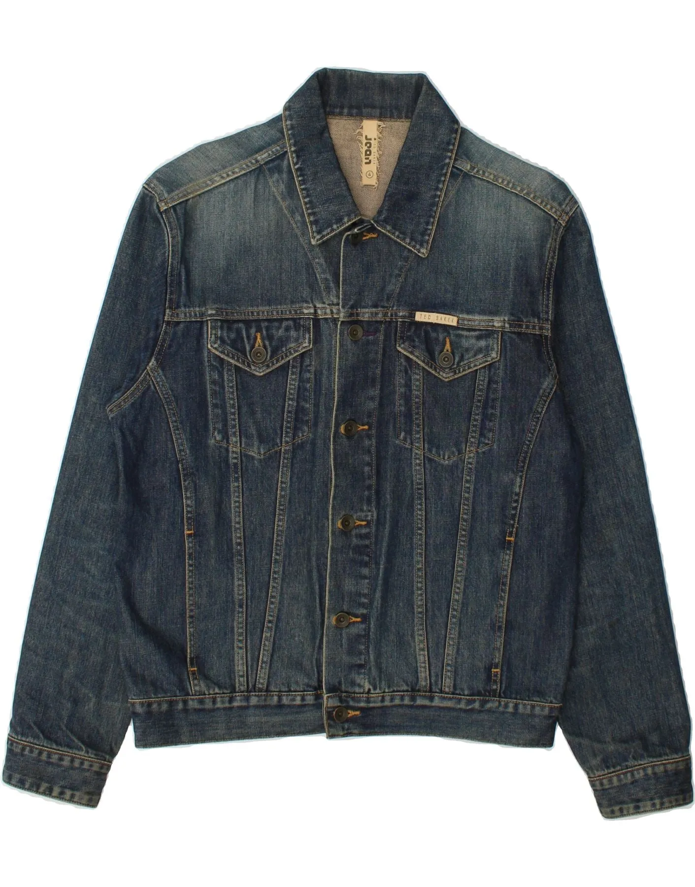 TED BAKER Mens Denim Jacket Size 4 Large Blue
