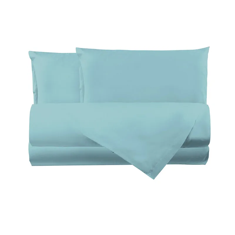 Tendenza floreale Completo letto azzurro cotone matrimoniale