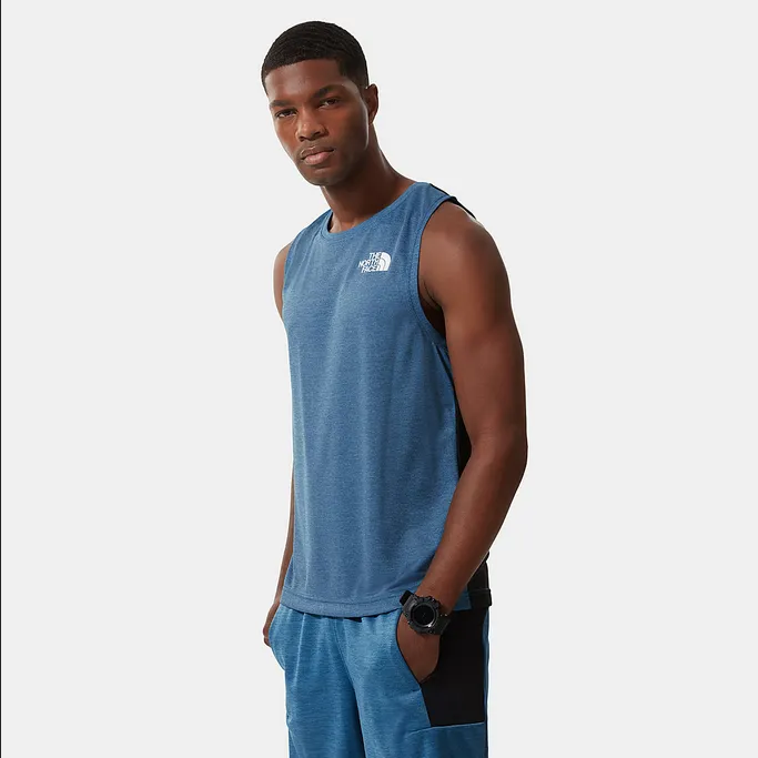 The North Face Canotta uomo Mountain Athletics NF0A5IEV5V9 banff blue dark heather-black