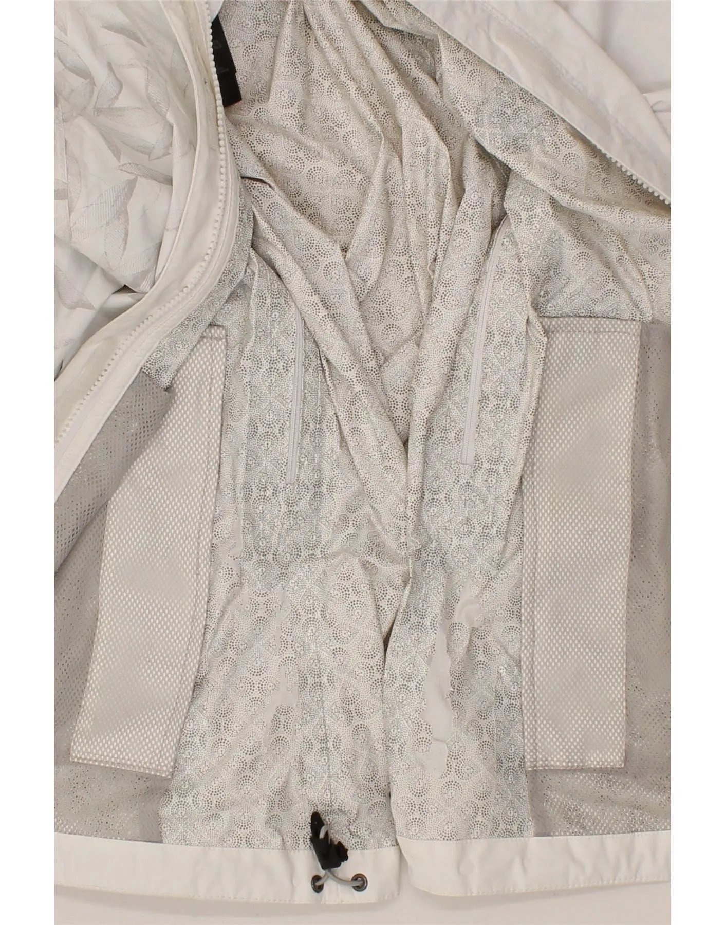 THE NORTH FACE Womens Abstract Pattern Rain Jacket UK 10 Small  White