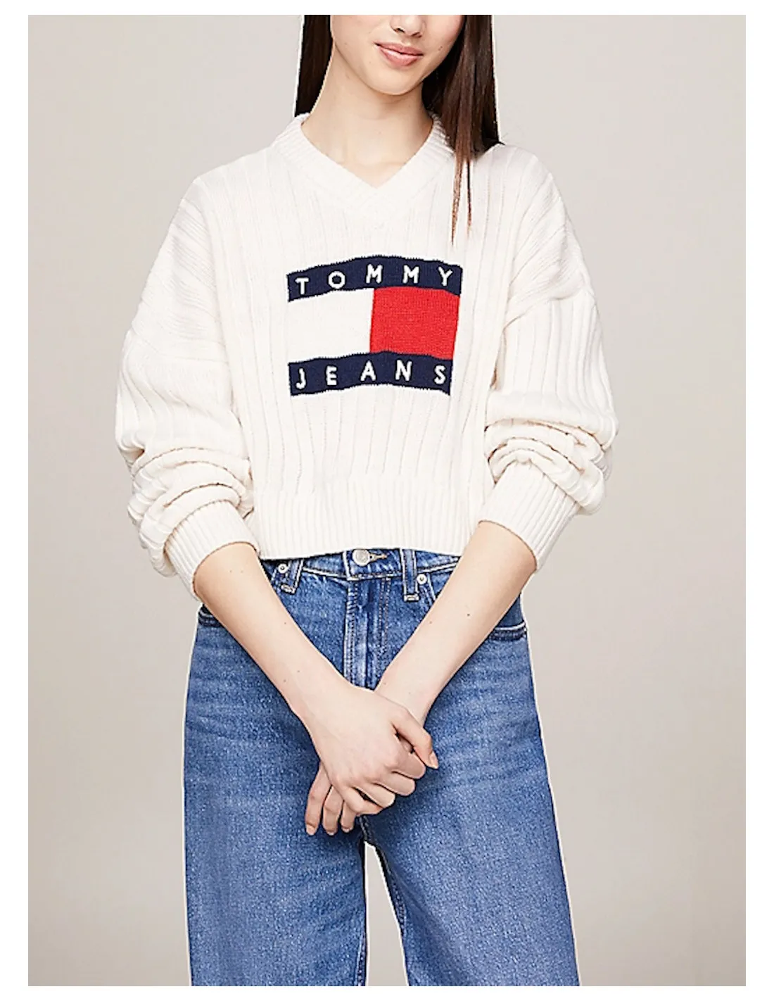 TOMMY JEANS PULLOVER DONNA VNCK CENTER FLAG