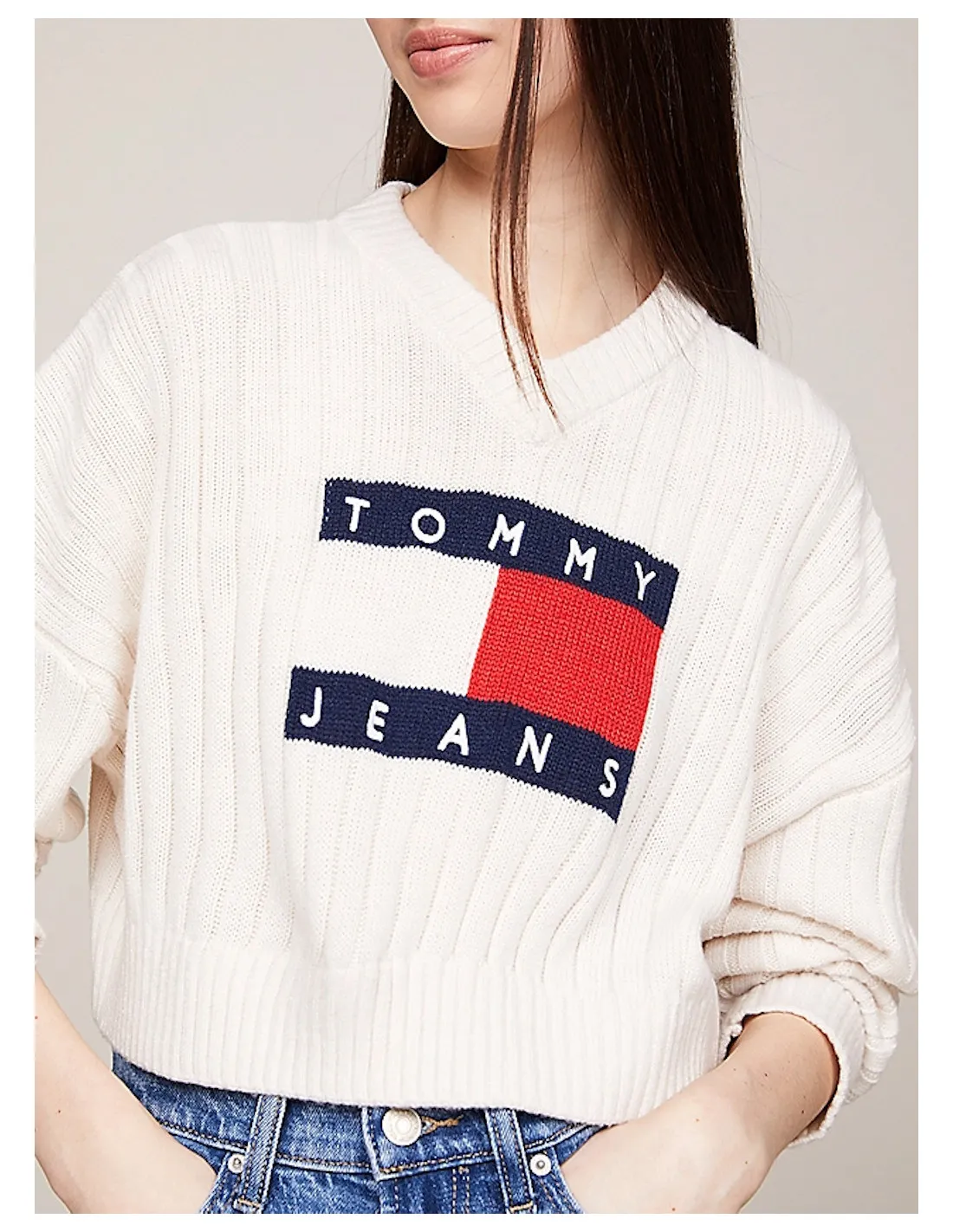 TOMMY JEANS PULLOVER DONNA VNCK CENTER FLAG
