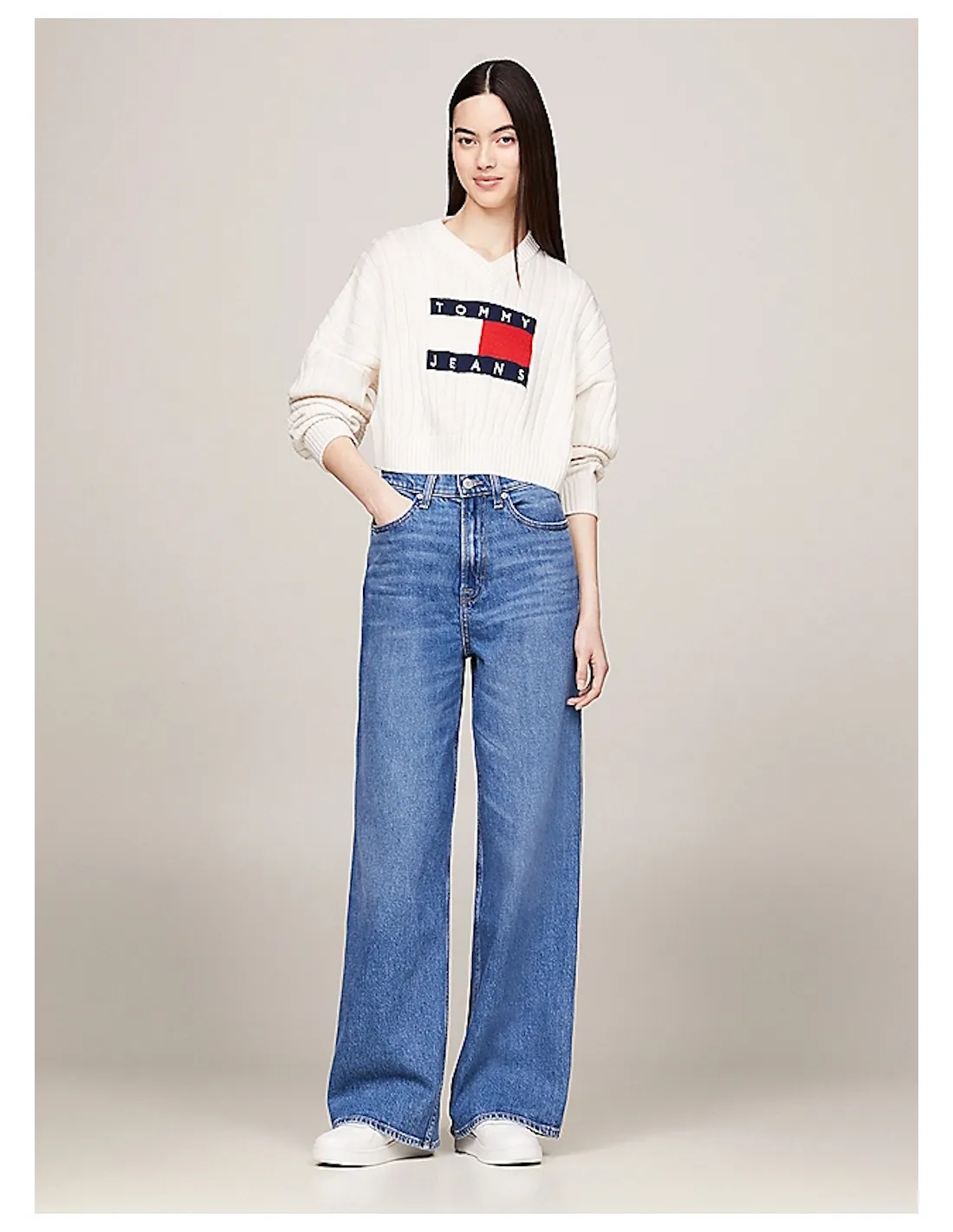 TOMMY JEANS PULLOVER DONNA VNCK CENTER FLAG