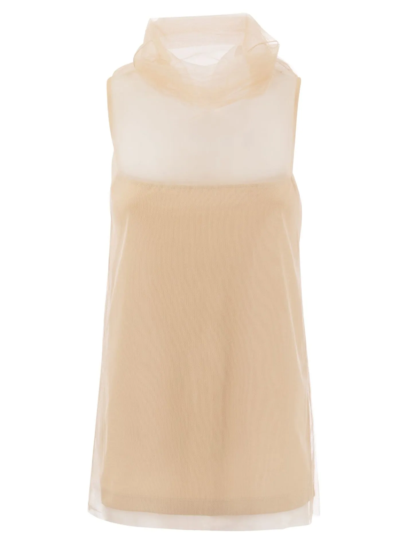 Top in jersey con tulle