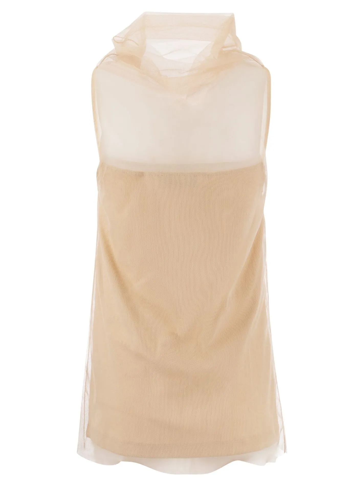 Top in jersey con tulle