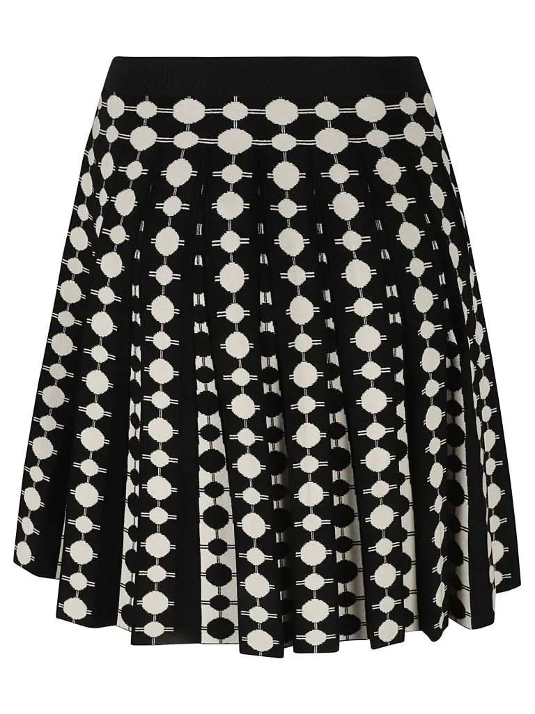 TORY BURCHKnit Jacquard Skirt Black / Vanilla Flower