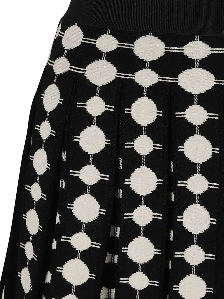 TORY BURCHKnit Jacquard Skirt Black / Vanilla Flower