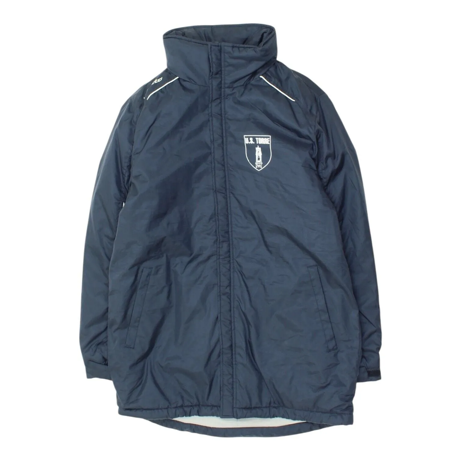 US Torre Mens Navy Quilted Lotto Jacket | Vintage Football Tracksuit Sportswear