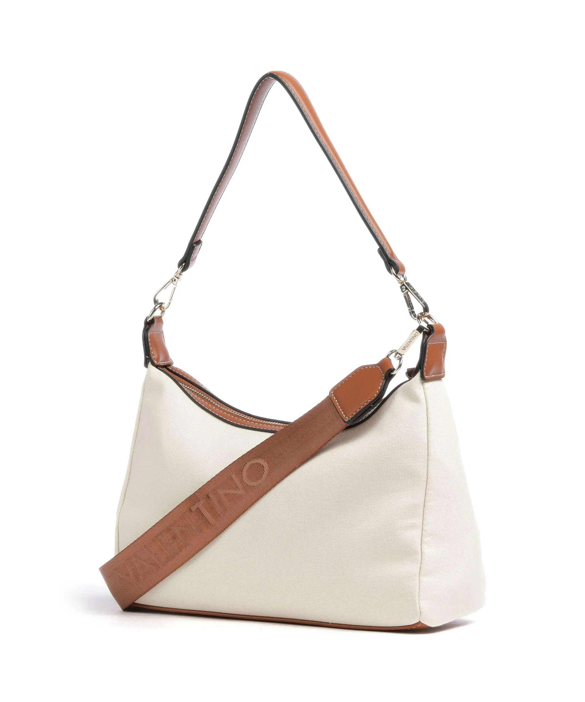  Valentino Bags Leith Borsa a spalla cotone avorio/marrone  
