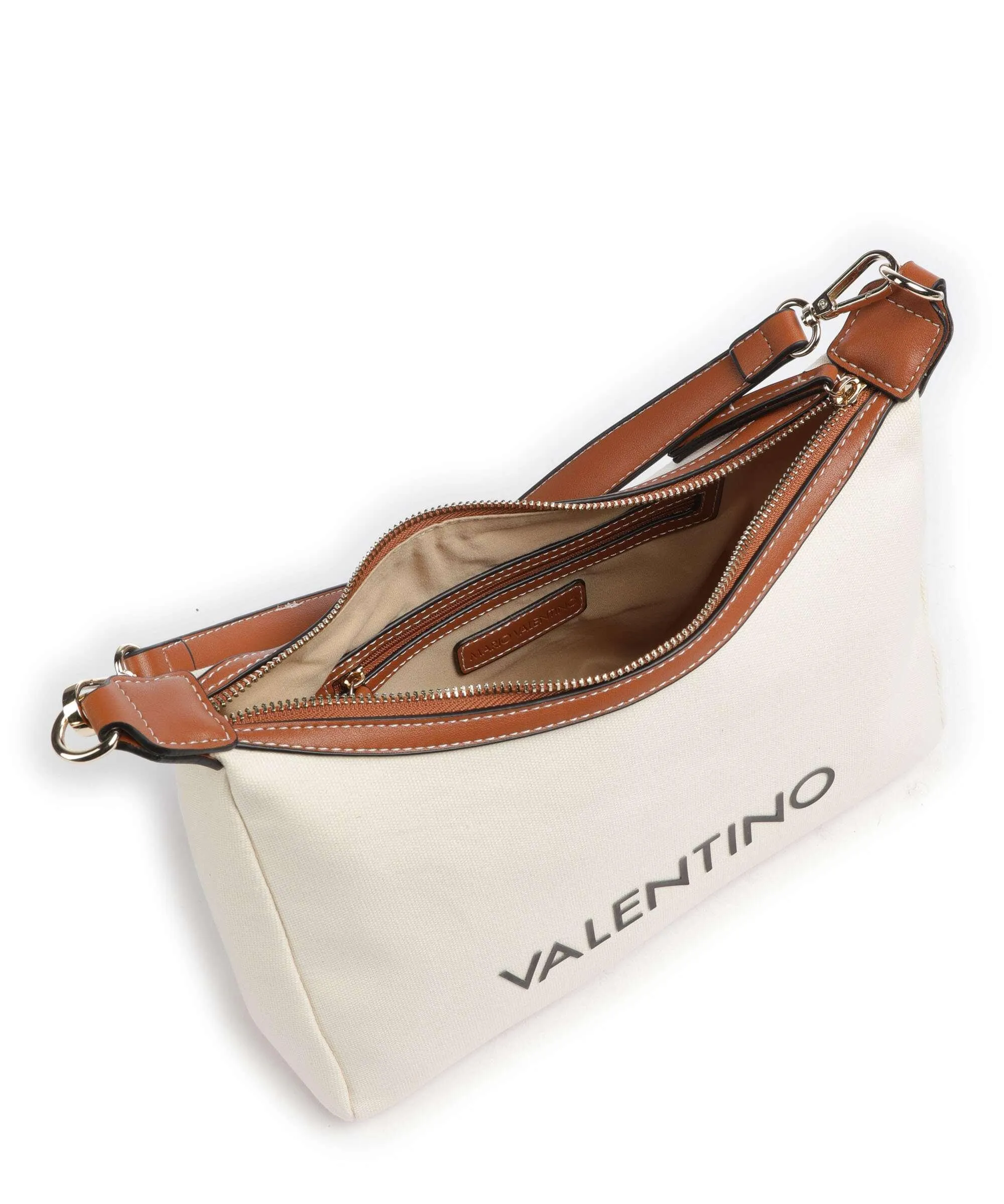  Valentino Bags Leith Borsa a spalla cotone avorio/marrone  