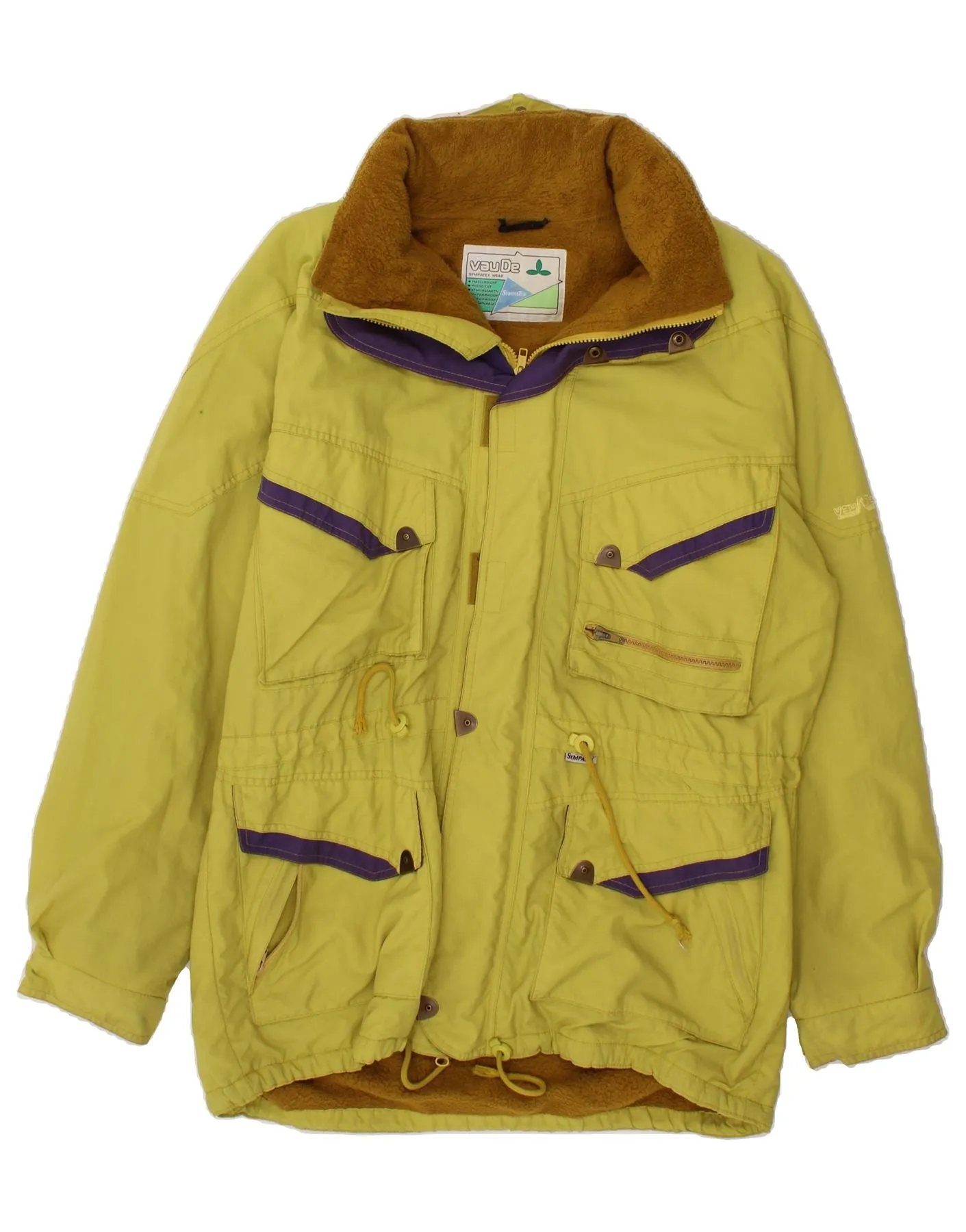 VAUDE Mens Sympatex Windbreaker Jacket UK 44 2XL Yellow Polyamide
