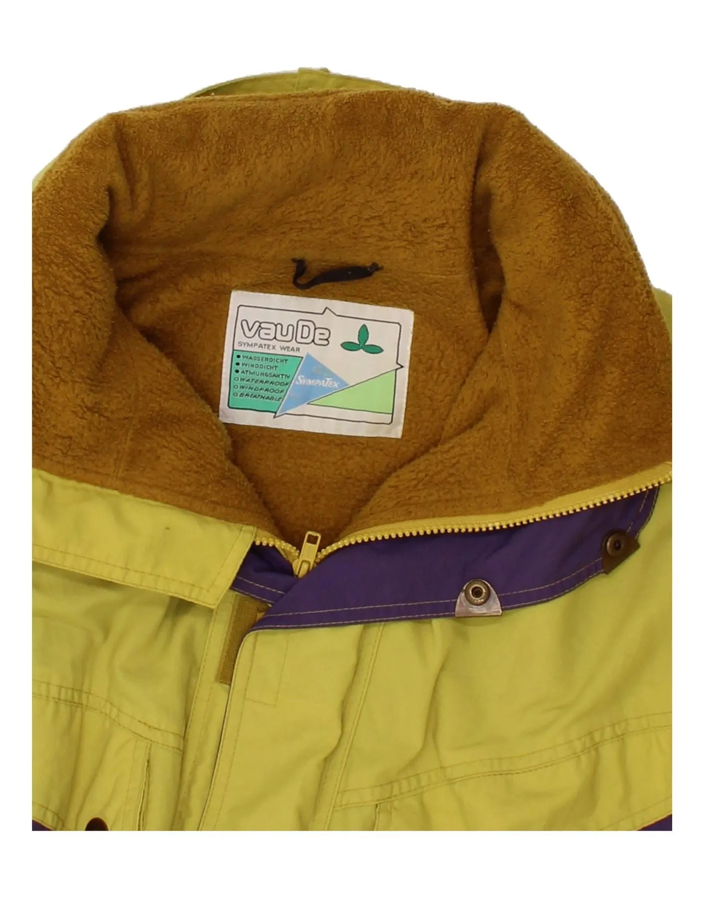 VAUDE Mens Sympatex Windbreaker Jacket UK 44 2XL Yellow Polyamide