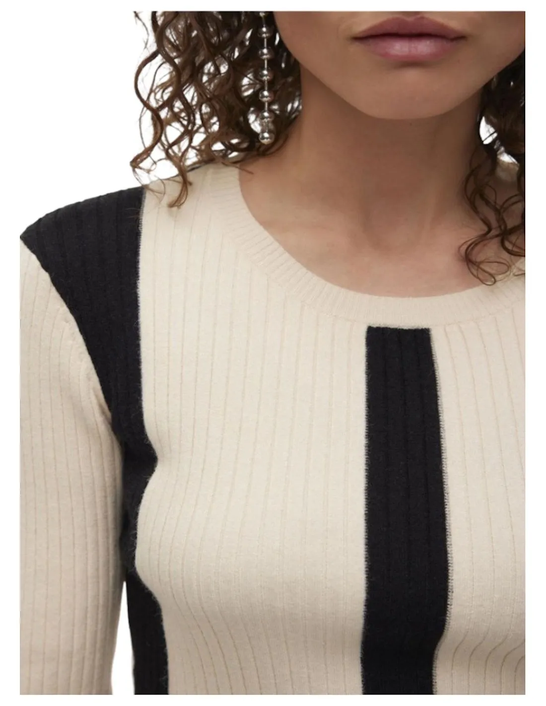 VERO MODA DONNA GOLD NEW RIB LS O-NECK PULLOVER