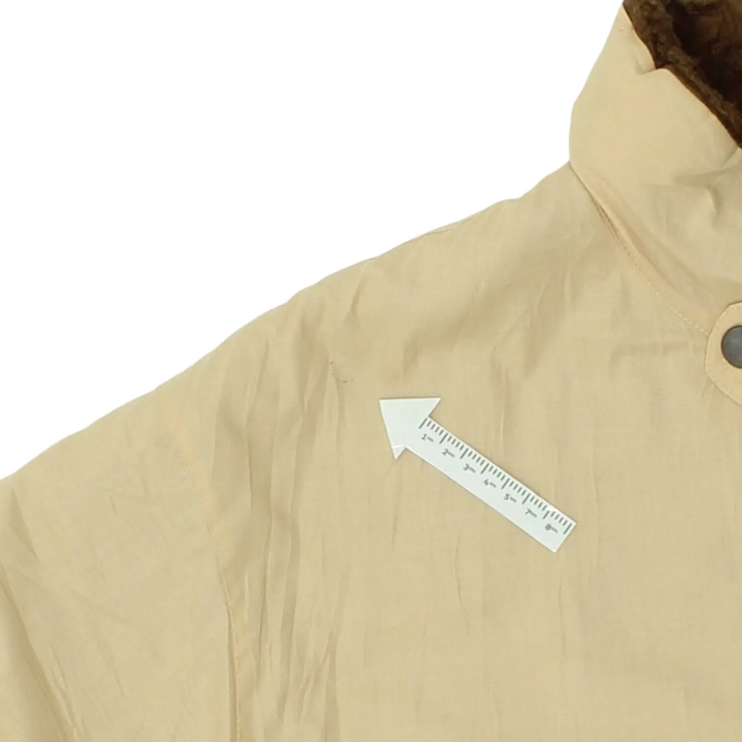 Vintage Mens Beige Fleece Lined Jacket | High End Luxury Coat VTG